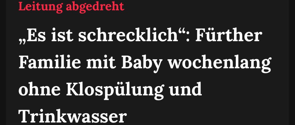 Spenden sammeln | Familie mit baby ohne wasser rechnungen | Spendenseite
