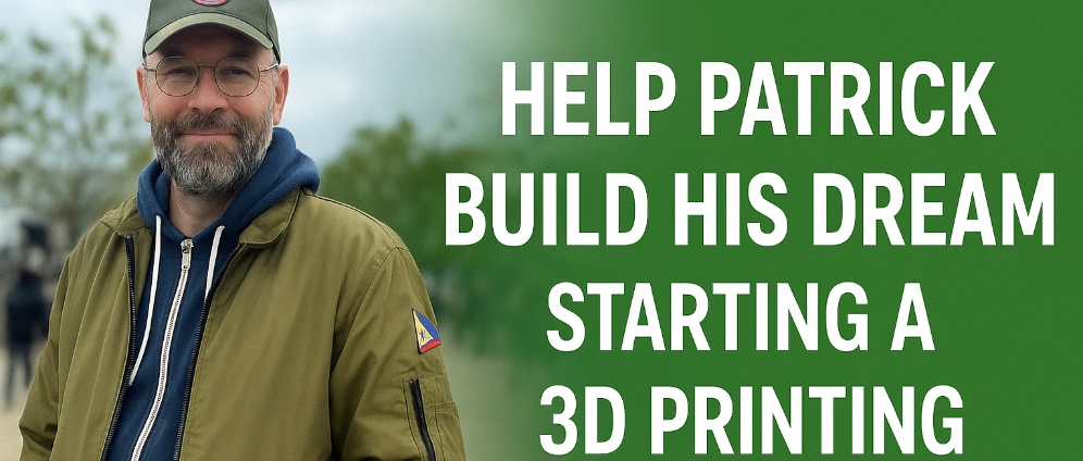Spenden sammeln | Patrick verwirklicht seinen Traum Eine 3D Druck Manufaktur für die Zukunft seiner Familie | Spendenseite