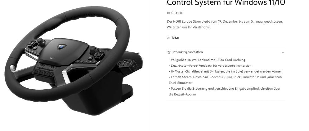 Spenden sammeln | Hori Truck Controll System | Spendenseite