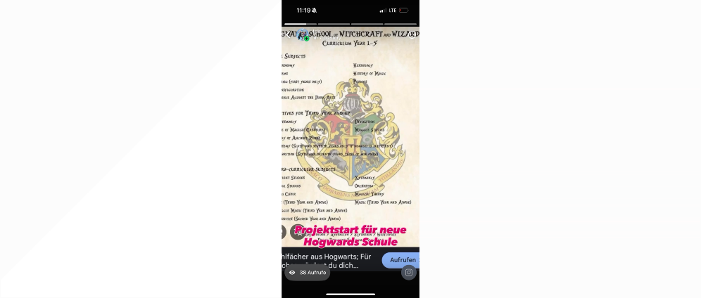 Spenden sammeln | Hogwarts Schule | Spendenseite