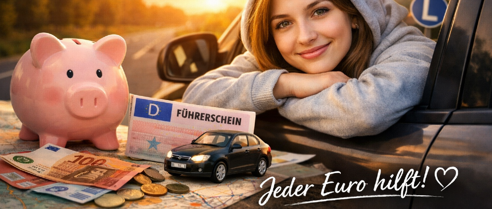 Spenden sammeln | Führerschein, endlich mobil werden | Spendenseite