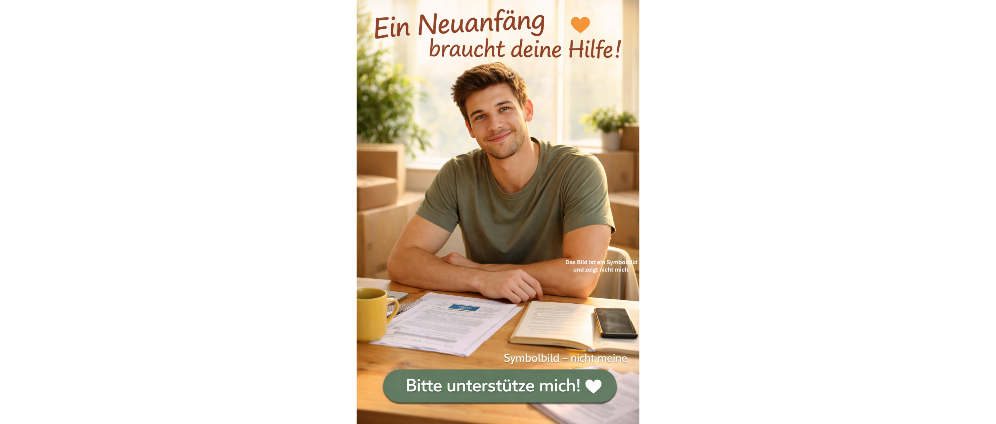 Spenden sammeln | Hilfe für meinen Neustart Jobverlust Umzug | Spendenseite