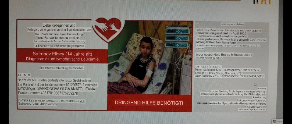 Spenden sammeln | Safronov Elisey | Spendenseite