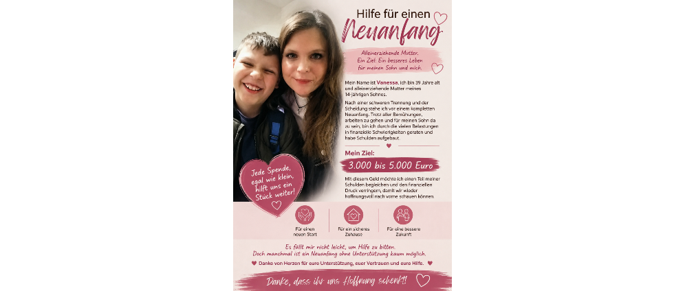 Spenden sammeln | Vanessa | Spendenseite