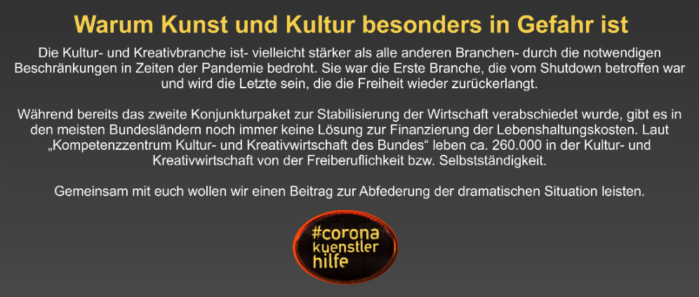 Spenden sammeln | coronakuenstlerhilfe | Spendenseite