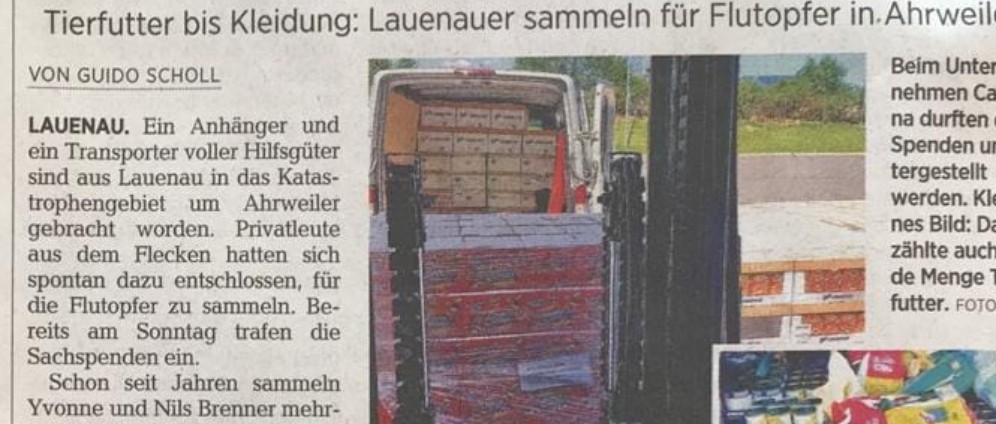 Spenden sammeln | Transporter zum Transportieren der Spenden | Spendenseite
