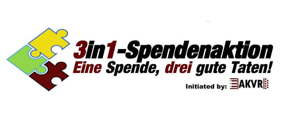 Spenden sammeln | 3in1 Spendenaktion der AKVR | Spendenseite