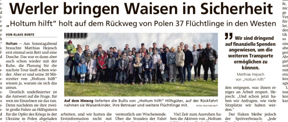 Spenden sammeln | Holtum Hilft Waisenkinder Tieren i.d. Ukraine | Spendenseite