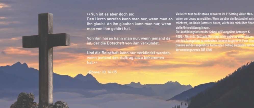 Spenden sammeln | Christus für alle Nationen School of Evangelism | Spendenseite