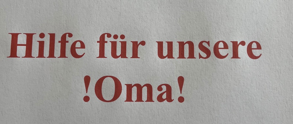 Spenden sammeln | Hilfe für unsere OMA | Spendenseite