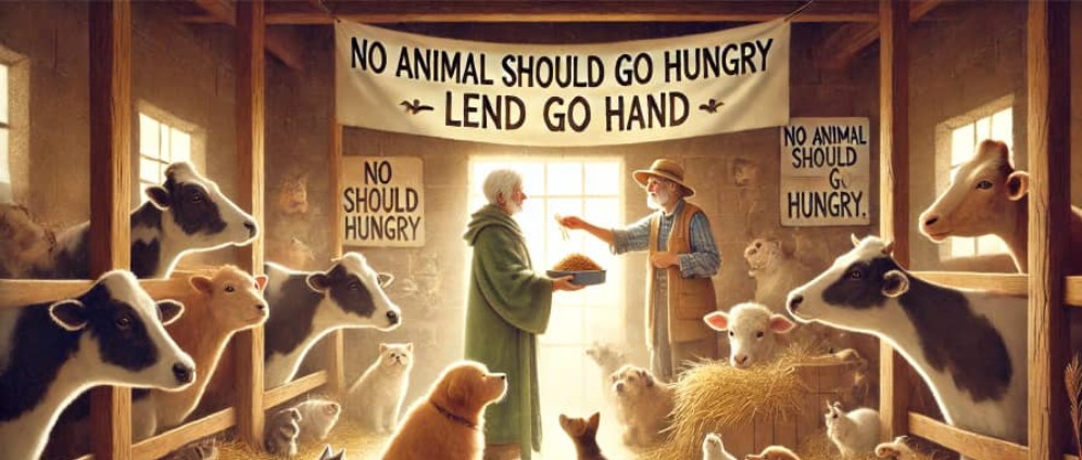 Spenden sammeln | Gemeinsam gegen den Hunger Futter für Tiere in | Spendenseite