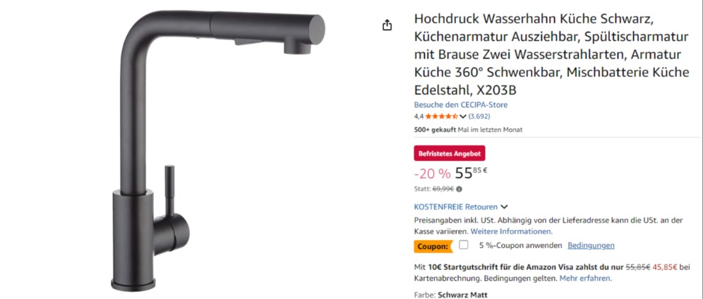 Spenden sammeln | Wasserhahn | Spendenseite
