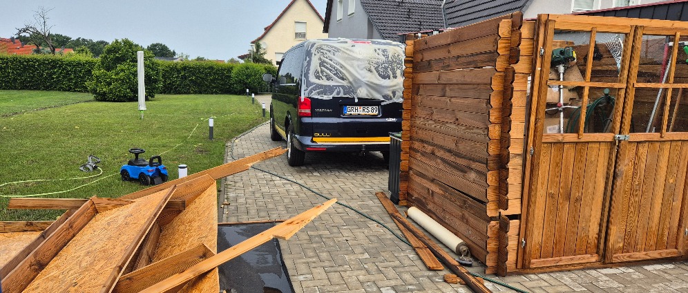 Spenden sammeln | Sturmschäden Familienauto kaputt | Spendenseite